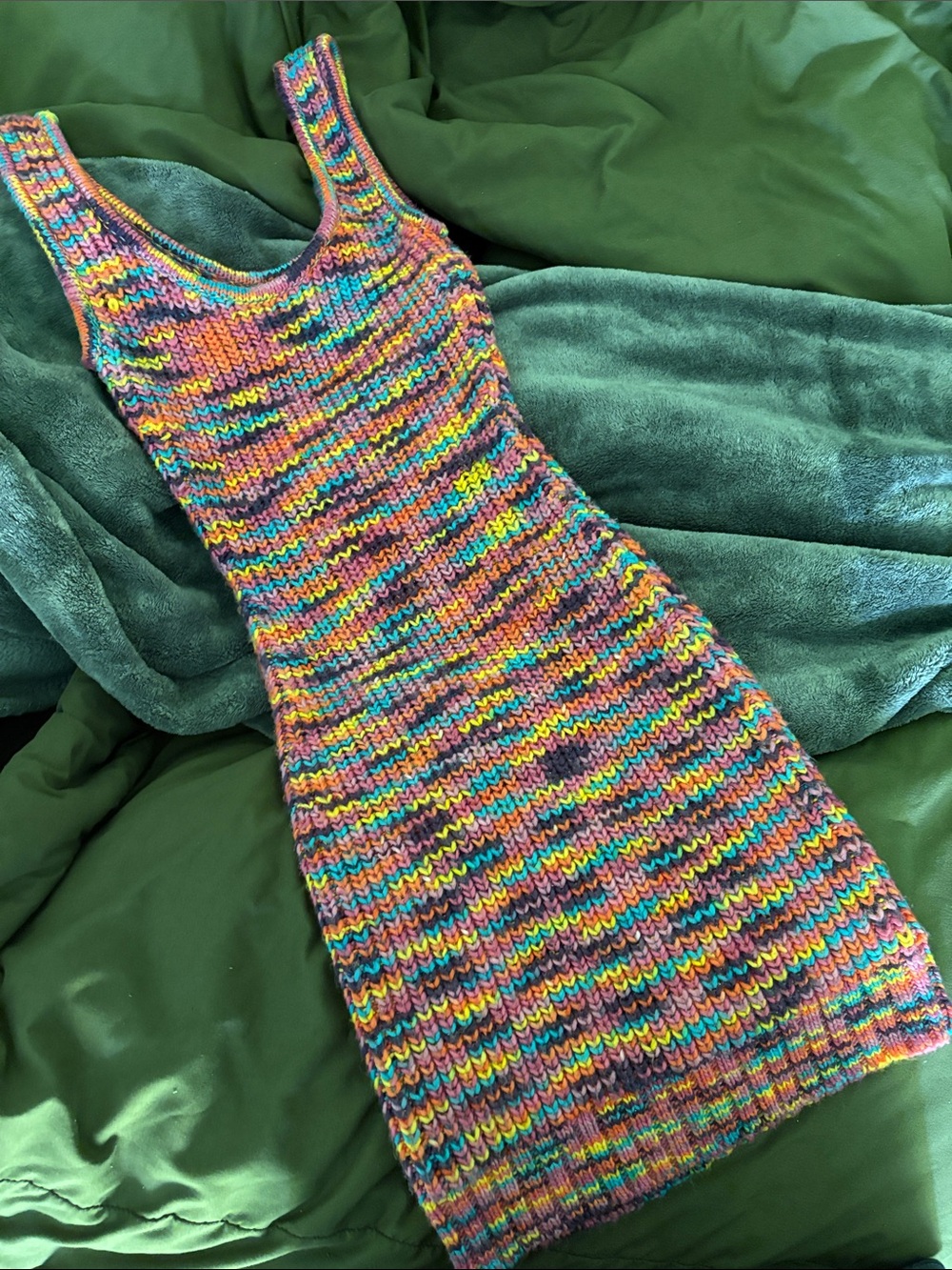 STAUD Multicolor Knit Tank Top - Vibrant Rainbow Sleeveless Top